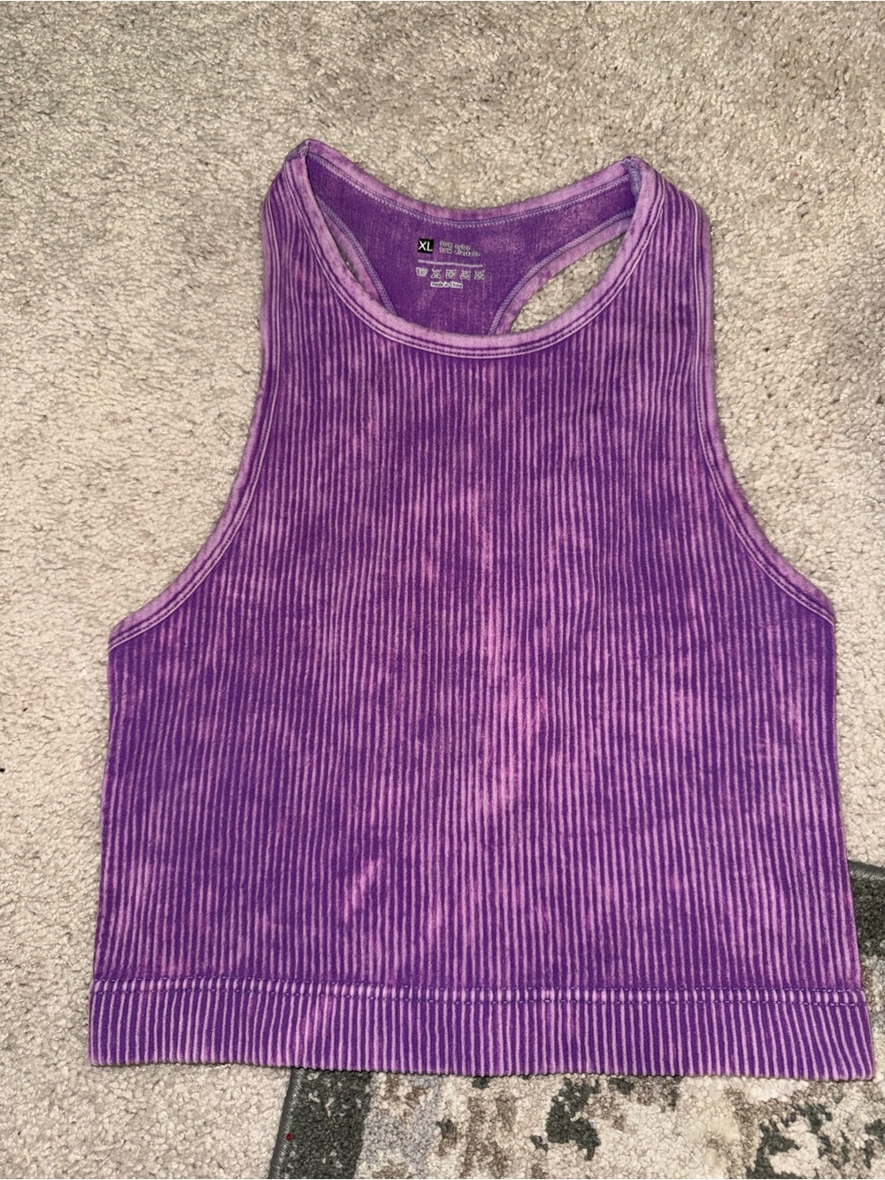 Purple Ribbed Tank Top - Unbranded